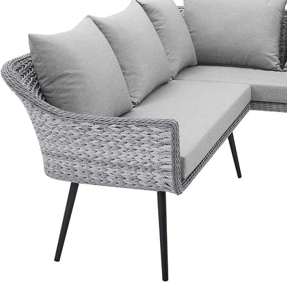 Modway EEI-4658-GRY-GRY Endeavor Patio Sofa, Gray Gray