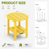 Outdoor Side Table Round - Patio Side Tables - HDPE Small Outdoor End Table for Backyard Pool Porch Balcony - Double - Photo 3