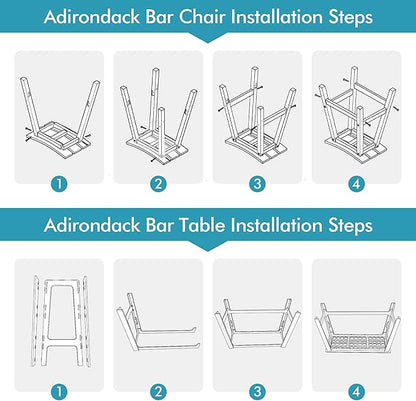 Ciokea 5 Pcs Outdoor Bar Height Table and Stools Set, 60" Extra Long Rectangle High Top Table and 4 Backless Bar Stools, Heavy-Duty All-Weather HDPE Patio Bar Set for Backyard Balcony Deck, Black