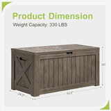 Greesum 120 Gallon Deck Box, Resin Outdoor Storage Container for Patio Furniture, Garden Tools, Pool Accessories - Photo 6