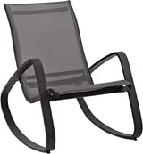 Modway Traveler Outdoor Patio Aluminum Mesh Rocking Sling Lawn Chair Glider in Black Black - Photo 1