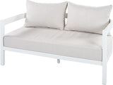 Merax 52.6" Modern Curved-Back Outdoor Aluminum Loveseat, 2-Seater Patio Sofa with Weather-Resistant Cushions for Porch - Photo 3