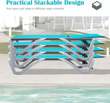 Domi Outdoor Lounge Chair, Aluminum Patio Chaise Lounge with 5 Position Adjustable Backrest and Wheels - Photo 8