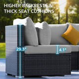 NICESOUL 29.3" High-Back Modern Luxury Patio Corner Sofa, Outdoor Furniture Piece Wide Deep Seat - Photo 4