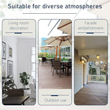 32in Outdoor Table Patio Dining Table Outdoor Dining Table with Umbrella Hole Round Tempered Glass for Yard Bistro Lawn - Photo 7