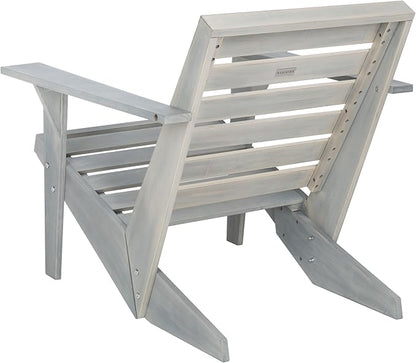 SAFAVIEH Outdoor Collection Lanty Ash Grey Acacia Solid Wood Adirondack Chair