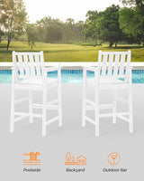 3-Piece Adirondack Chairs and Table Set, HDPE Patio Bar Sets, All Weather Outdoor Bar Stools Set - Photo 6