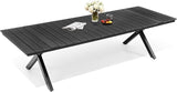 Pellebant 118" Outdoor Dining Table for 8-12, 10ft Aluminum Patio Table with Umbrella Hole - Photo 8