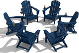 Domi Folding Adirondack Chair Set of 6, HDPE All-Weather Adirondack Chairs with Cup Holder - Photo 1