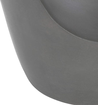 Safavieh Outdoor Collection Aishi Modern Concrete Dark Grey Round 17.7-inch Accent Table