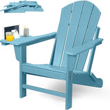 FOOWIN Folding Adirondack Chair, HDPE Adirondack Chairs with Cup Holder - Photo 1
