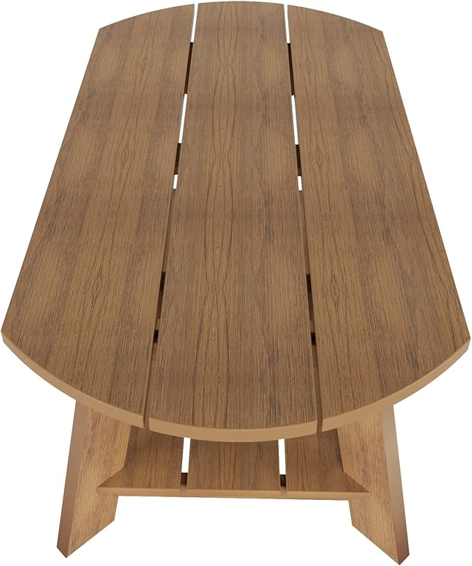 WestinTrends Tuscany Outdoor Coffee Table, All Weather HIPS 2 Tier Patio Adirondack Coffee Table, Teak