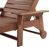 VINGLI HDPE Outdoor Chaise Lounge Chair with Wheels, Patio Lounge Chairs with 5-Position Adjustable Backrest - Photo 4