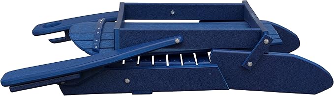 Furniture Barn USA Poly Folding Adirondack Chair with Smart Phone Holder, Patriot Blue