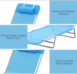 Outdoor Tanning Chair with Pillow, Folding Chaise Lounge Chair with Adjustable Backrest - Photo 5