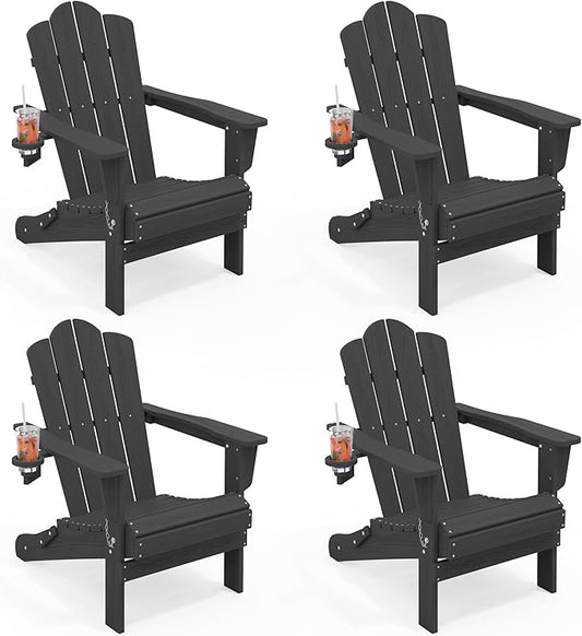 KINGYES Folding HDPE Adirondack Chairs