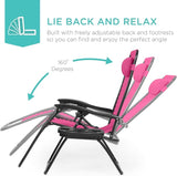 Best Choice Products Set of 2 Adjustable Steel Mesh Zero Gravity Lounge Chair Recliners w/Pillows and Cup Holder Trays - Photo 3