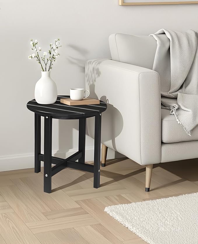 Outvita Adirondack Side Table, 18 Inch Round Outdoor End Table - Photo 7