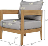 Christopher Knight Home Nadine Acacia Wood Club Chairs Set of 2, Outdoor Accent Chair, Tub Shape Design Armchair - Photo 2