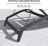 PURPLE LEAF Patio Lounge Chair with Canopy Shade Outdoor Chaise Lounge Chair Set of 2 for Lawn Poolside Backyard - Photo 5