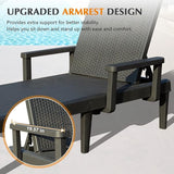 Domi Pool Lounge Chairs Set of 2, Outdoor Lounge Chairs with 6 Positions Backrest Adjustable Armrest - Photo 5