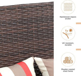 SUNSITT Outdoor Furniture 3 Seats Patio Couch, Outdoor Wicker Sofa, Brown PE Wicker with Beige Cushions & Lumbar - Photo 6