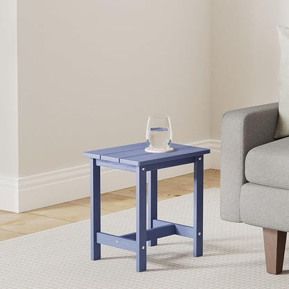 LUE BONA Outdoor Side Table, HDPS Small Outdoor Table, Adirondack Side Table, Outside End Table for Patio, Porch, Deck, Pool, Weather Resistant/Easy Maintenance/Indoor or Outside Use, Navy