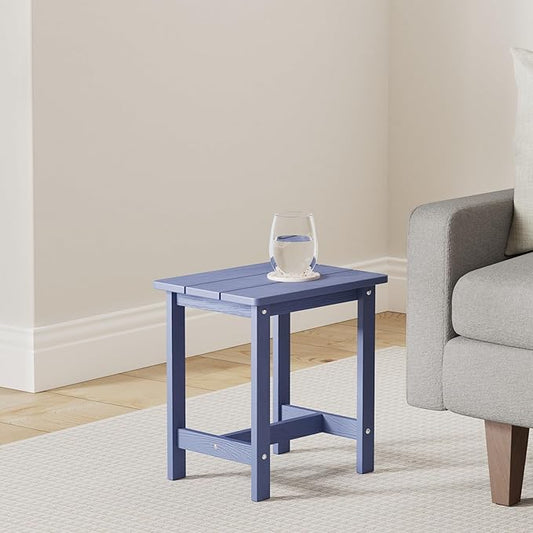 LUE BONA Outdoor Side Table, HDPS Small Outdoor Table, Adirondack Side Table, Outside End Table for Patio, Porch, Deck, Pool, Weather Resistant/Easy Maintenance/Indoor or Outside Use, Navy