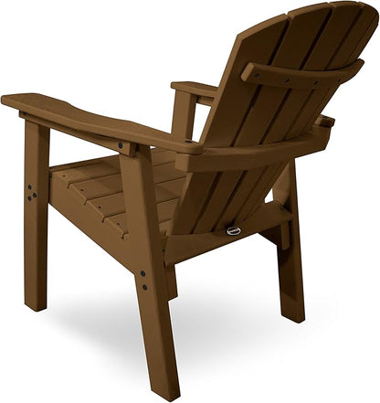 POLYWOOD SHD19TE Seashell Casual Chair, Teak