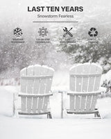 YEFU Adirondack Chairs Set of 2 Plastic Weather Resistant, Outdoor Chairs 5 Steps Easy Installation, Like Real Wood - Photo 3