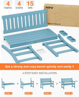 YEFU Outdoor Bench for Patio Waterproof: Heavy Duty 2-Person Garden Bench Set of 2 with 2 Cup Holders & Oversized - Photo 7