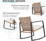 Verano Garden 3 Pieces Rocking Bistro Set, Small Wicker Patio Furniture Set - Photo 3