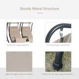 Outsunny Patio Swing Chair with 2 Separate Seats, Outdoor Swing Glider with Removable Canopy and Cup Holders, for Porch - Photo 6