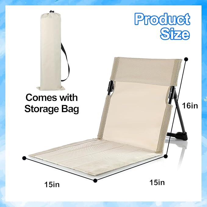 Foldable Seat for Poolside Chairs, Portable Outdoor Poolside Chairs for Edge of Pool, Beach Chair, SwimmingPool Accessories, Pool Seats for Edge,Beach Camping Picnic Lawn Accessories-Light Beige