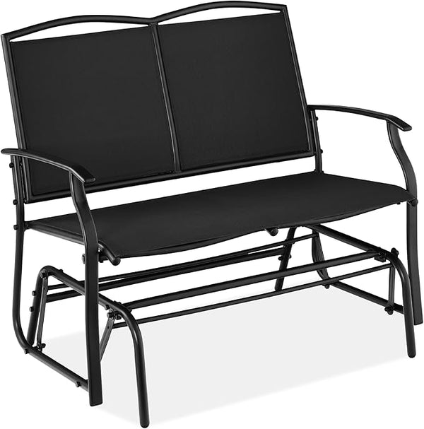 Best Choice Products 2-Person Outdoor Patio Swing Glider Steel Bench Loveseat Rocker for Deck, Porch w/Textilene Fabric - Photo 1