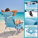 ABORON Tanning Chair with Face Hole, 5-Position Adjustable Reclining Beach Lounge Chair - Photo 8