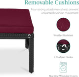 Best Choice Products Set of 2 Wicker Ottomans, Multipurpose Outdoor Furniture for Patio, Backyard, Additional Seating - Photo 6