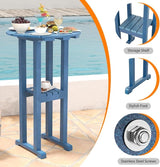 Sundale Outdoor 39 Inches Height Adirondack Bar Table, Patio HDPE Pub Height Round - Photo 4