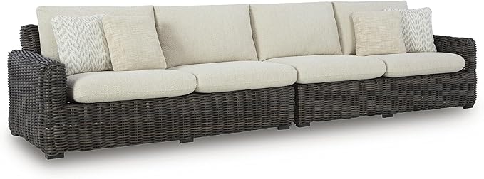 Signature Design by Ashley Kimora Right-Arm Facing Contemporary 4-Piece Outdoor Sectional with Cushion and 6 Throw - Photo 9