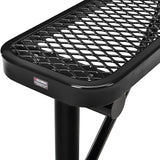Global Industrial 4'L Heavy Duty Expanded Metal Mesh Flat Bench with Steel Frame, Portable Outdoor Bench - Photo 5