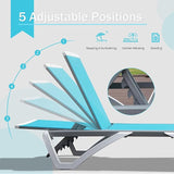Domi Outdoor Lounge Chairs Set of 4, Aluminum Lounge Chairs for Outside with 5 Position Adjustable Backrest - Photo 5