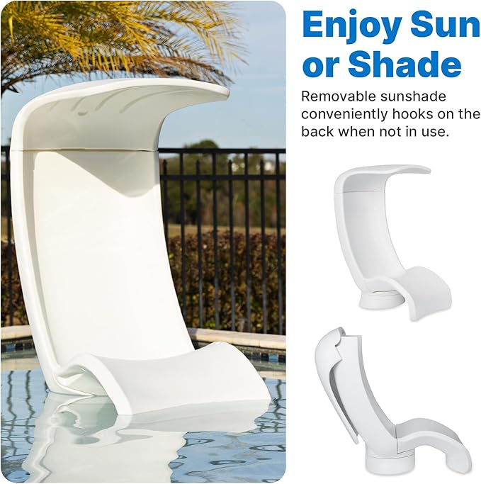 Step2 Mondello Chair with Shade, Outdoor/Indoor Waterproof Patio Furniture, Pool Lounger - Photo 5