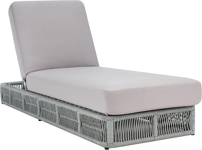 SAFAVIEH Outdoor Collection Gillian Grey Rope/Grey Cushion Chaise Lounge Chair (PAT7527C) - Photo 4