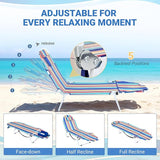 DoCred Heavy Duty Tanning Chair with Face Hole, Adjustable 5-Position Folding Chaise Lounge Chairs for Outside - Photo 7