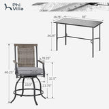 PHI VILLA 5 PCS Outdoor Counter Height Table and Chairs - Photo 7