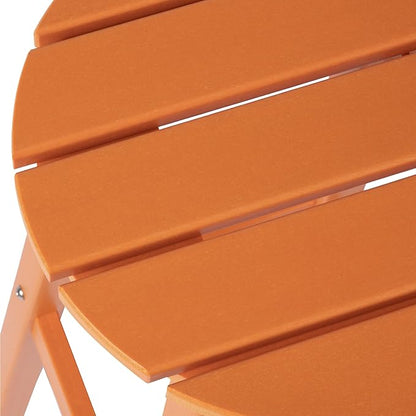 Costaelm 24" Height Outdoor Bar Stools, All-Weather Bar Stools, Adirondack Poly Patio Round Bar Stool for Patio, Deck, Kitchen Counter and Garden, Orange