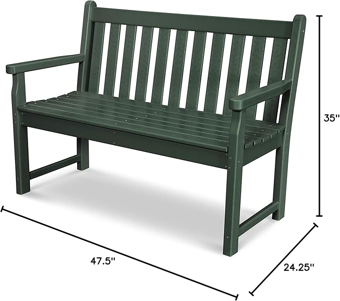 POLYWOOD TGB48GR Traditional Garden 48-Inch Bench, Green