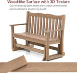 Stoog Outdoor Gliders Set of 2, All-Weather HIPS Glider Bench for Outside, Never Fade or Rot, Teak - Photo 6
