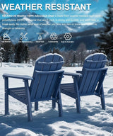 Adirondack Chair Set of 2, All Weather HDPE Fire Pit Chairs, Oversized Plastic Adirondack Chair for Outdoor, Balcony - Photo 6