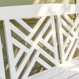 Achla Designs Fretwork Garden Bench, 4 ft White - Photo 7